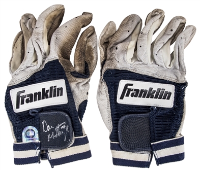 Circa 1992 Don Mattingly Game Used & Signed Franklin Batting Gloves (JT Sports & JSA)